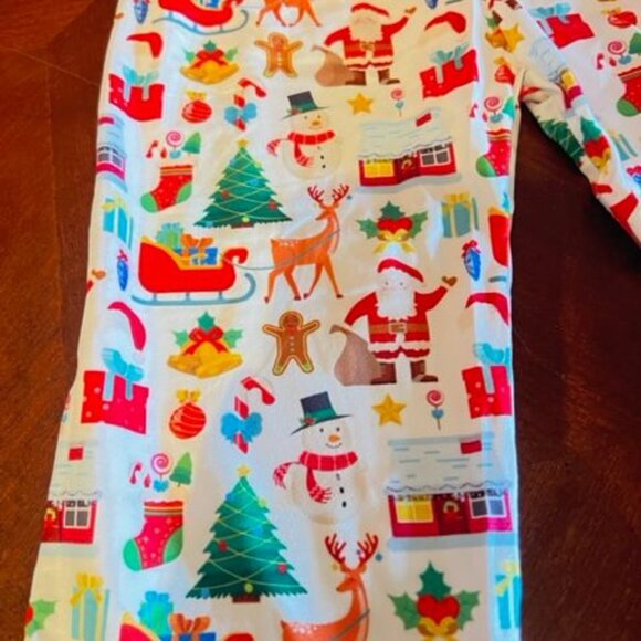 Christmas Toddler Girls Outfit Set Green Ruffle Dress & Printed Pants Kids - Picture 4 of 9